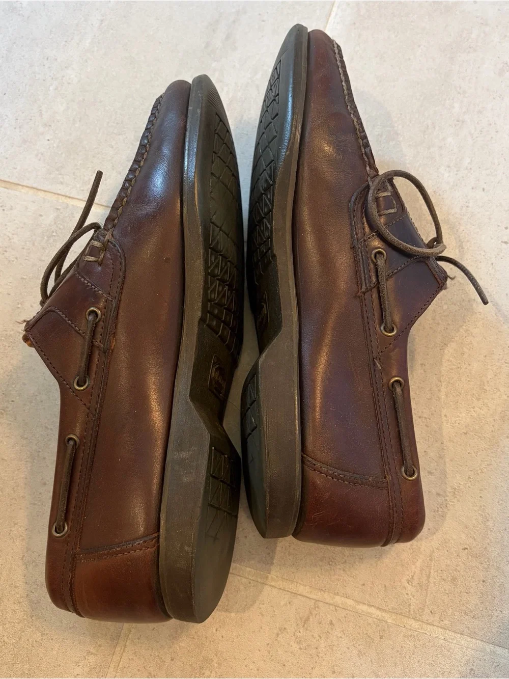 Allen Edmonds Brown Leather Key Largo Boat Shoes